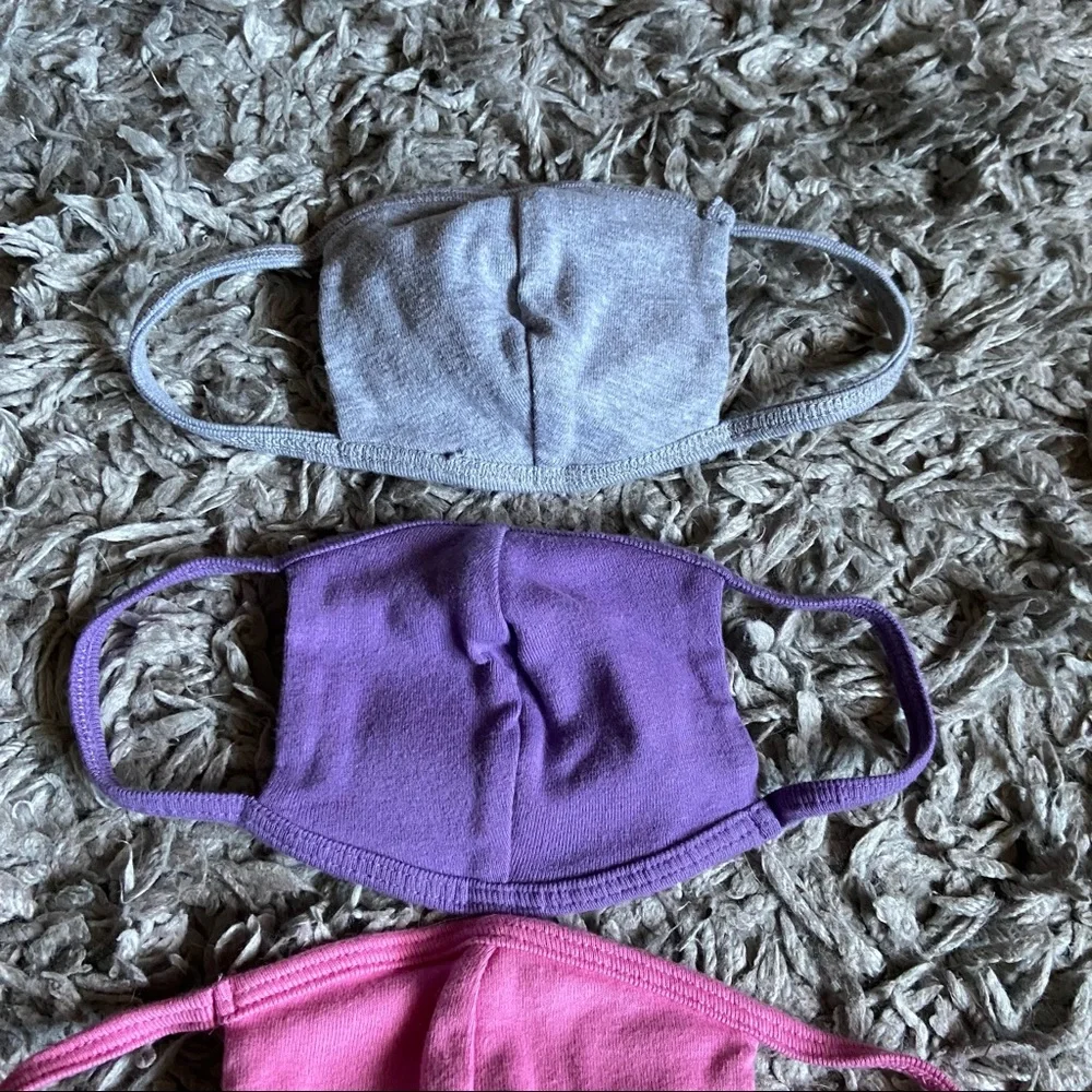 City Threads pack of four kids masks: lavender, purple, pink and gray